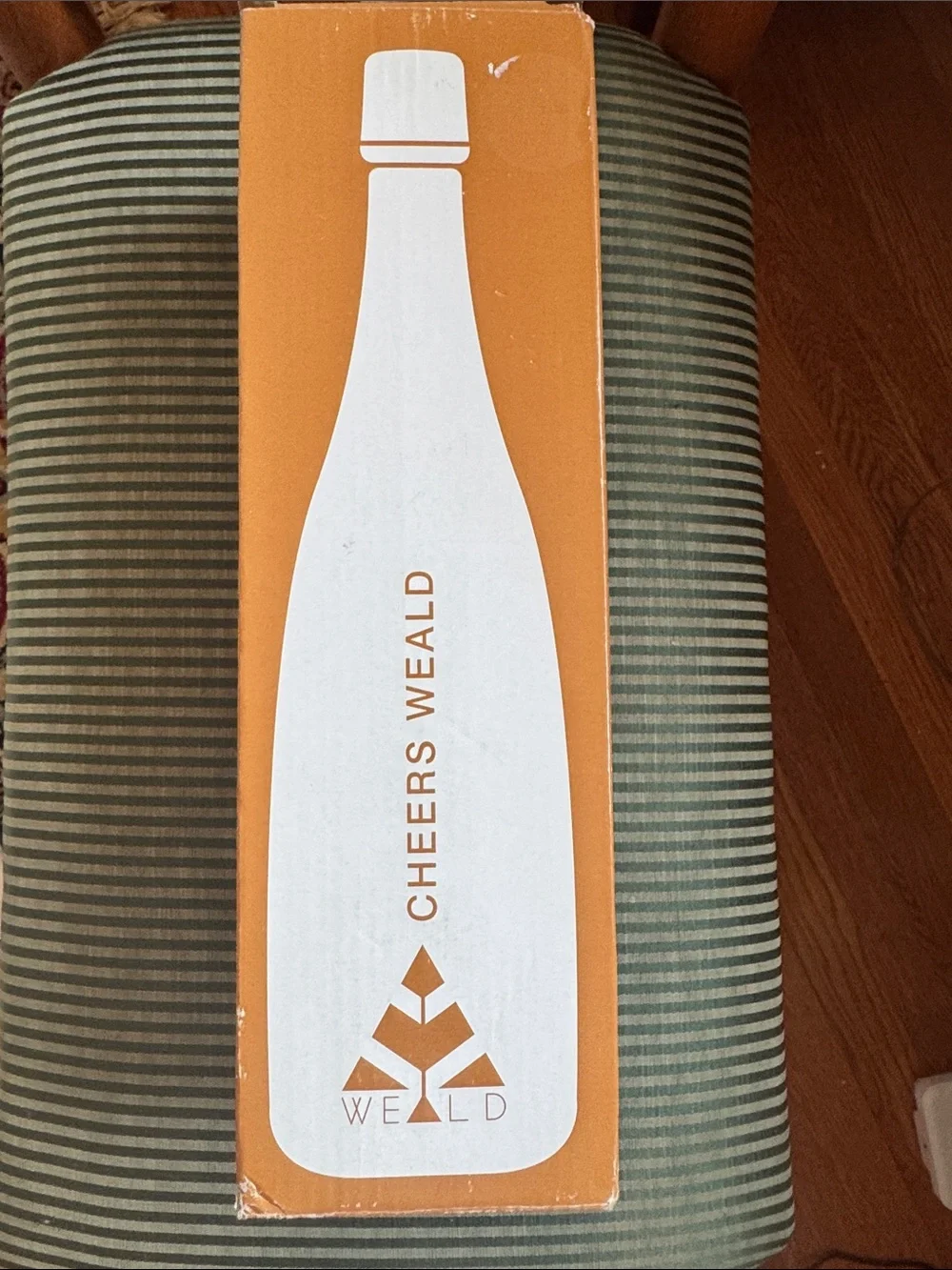 Clever Weald Light Green Portable Wine Bottle w/Glasses Acrylic Stackable Reuse